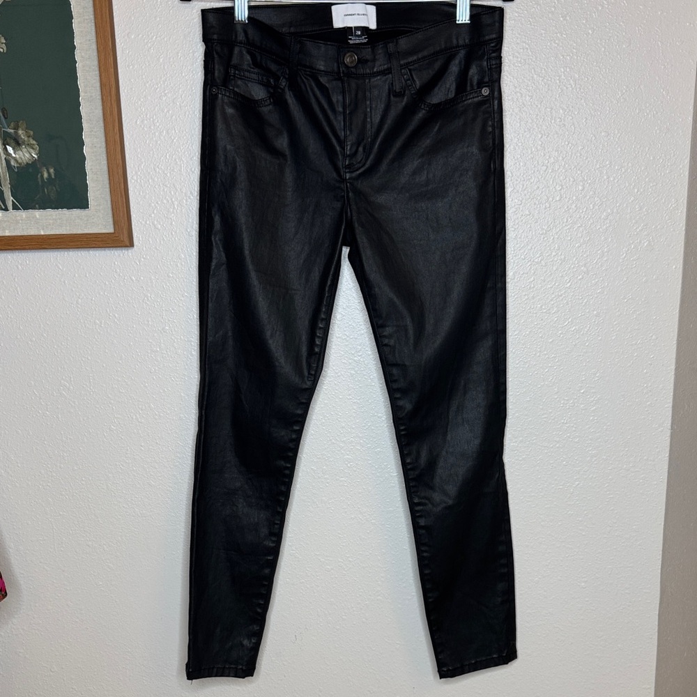 Current/Elliott Stiletto Black Coated Skinny Jeans size 28